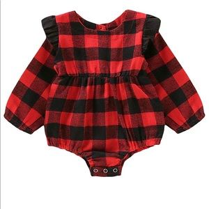 Christmas plaid baby onesie